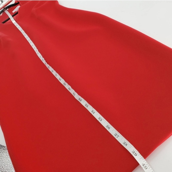 CALVIN KLEIN Red Choker V-neck Cutout Scuba Dress - Picture 9 of 10